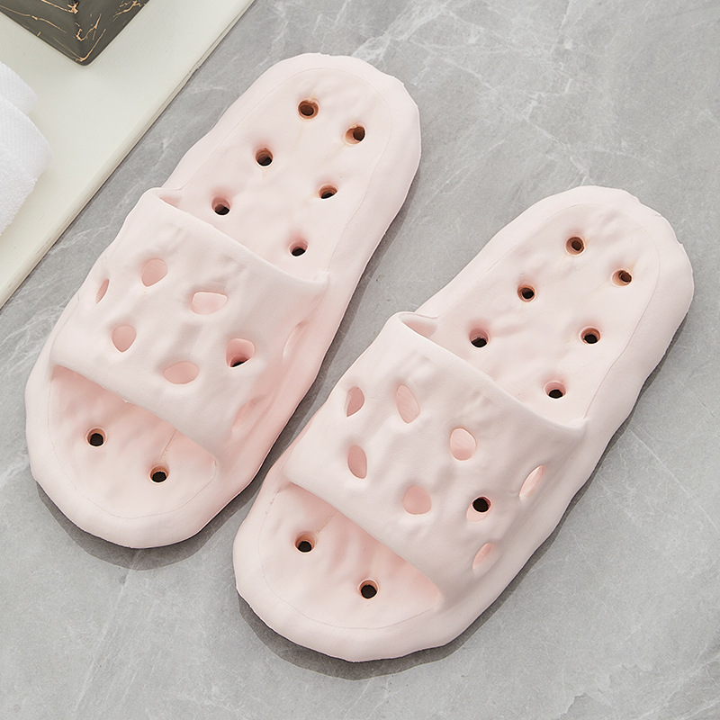 Zapatillas de hombre para el hogar, novedad de verano, zapatillas de baño, sandalias con fugas de raíz de loto, sandalias de celebridades de Internet, estilo popular de hotel
