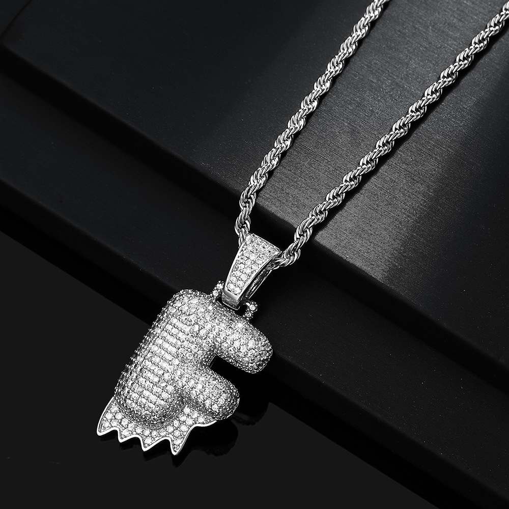 Cross-border hip hop burbuja colgante 26 letras nombre personalizado nicho accesorios de personalidad de zircon para hombres