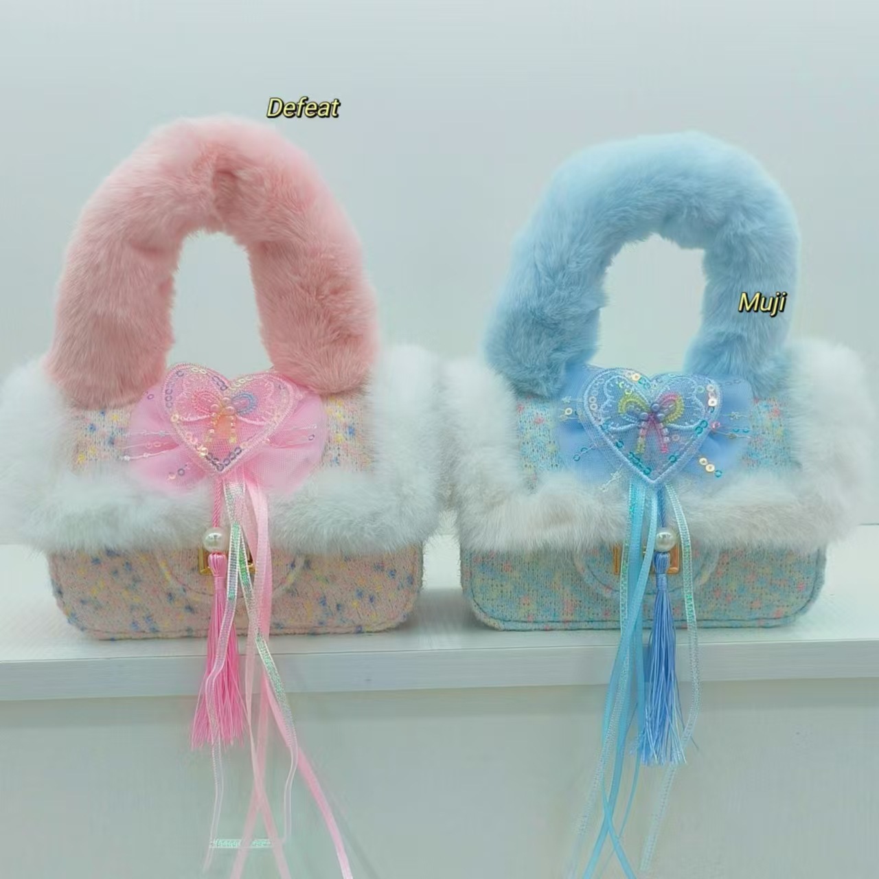 Bolsos de peluche de estilo nacional, bolsos de hombro para niños de moda extranjera, bolsos pequeños, bolsos de accesorios, bolsos de cambio