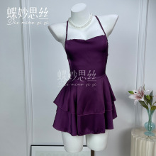蝶妙思丝性感内衣纯欲风吊带睡裙女系带制服睡衣居家服套装A1097