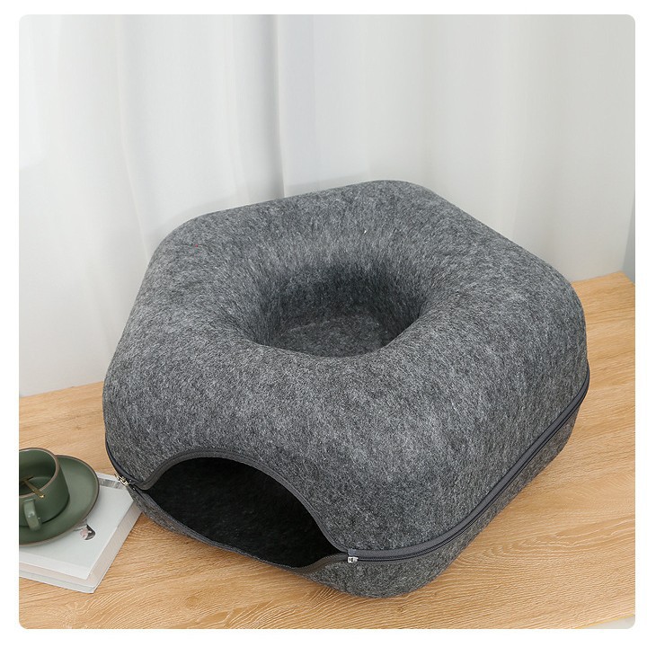 Cama gatos donut, lavable, semicerrado