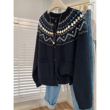 J 74213 Fair Isle Knit Cardigan �Ѷ�����֯�����羳����ͨ