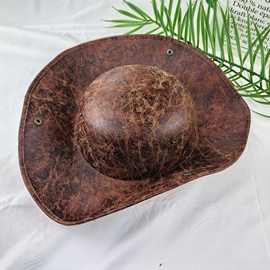 万圣节仿皮革海盗帽舞台表演帽加勒比海盗装饰三角帽杰克船长帽子