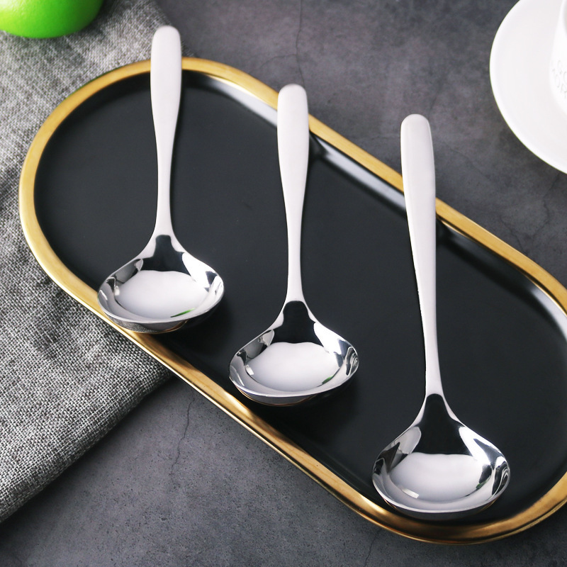 304 vajilla de acero inoxidable estilo coreano estilo europeo cuchara de cabeza grande cuchara profundización cuchara Hotel multiusos cuchara de sopa