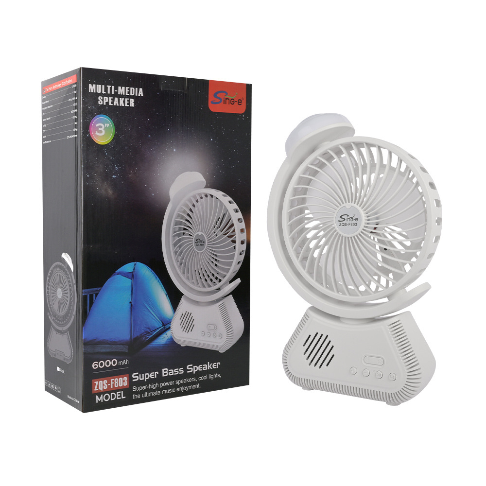 ZQS-F803 New USB Charging Desktop Fan Bluetooth Audio Outdoor Camping Night Light_voghion.com