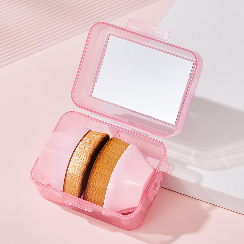 Nuevo conjunto de huevos de belleza con espejo 55 cepillo con cabeza de hongo de gota de base cepillo de huevo de belleza polvo de polvo de maquillaje