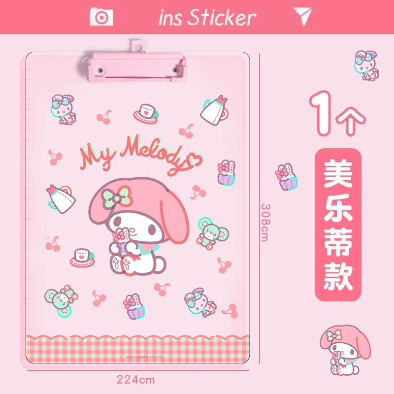Прозрачная A4 папка-клипборд (Sanrio), мультяшные принты, акриловая школьная папка