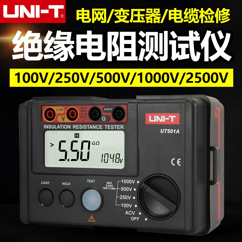 ULide UT501A/UT502A Изоляционный Тестер сопротивления цифровой мегаомметр электронный высоковольтный шейкер 1000V