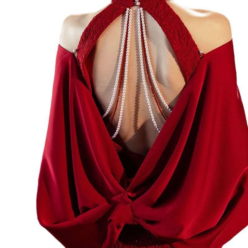 Cheongsam trajes de brindis de otoño 2025 nuevo rojo nuevo estilo chino mejorado compromiso ropa de banquete de moda retro image 5