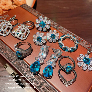 ����ʿ�{��ʯ������� �OӋ���18K�������ˮ���ʯ�ʹڽ�ָ