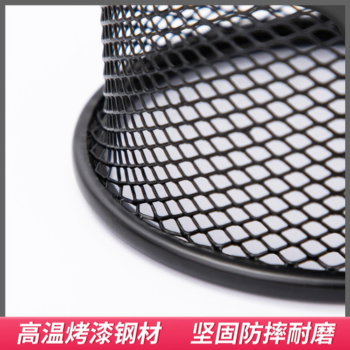 Deli pen holder round metal grid pen insert stationery business pen storage simple large capacity office supplies