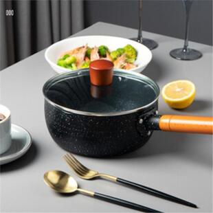 Japanese-style Snow Flat Pot Small Pot Household Cooking Noodle Soup Pot Hot Milk Pot Non-stick Pot Induction Cooker Gas Stove Suitable