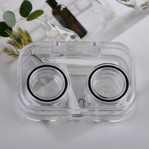 Twist-free cover ~ transparent contact lens box ins cute, compact and high-end all-in-one contact lens storage companion box