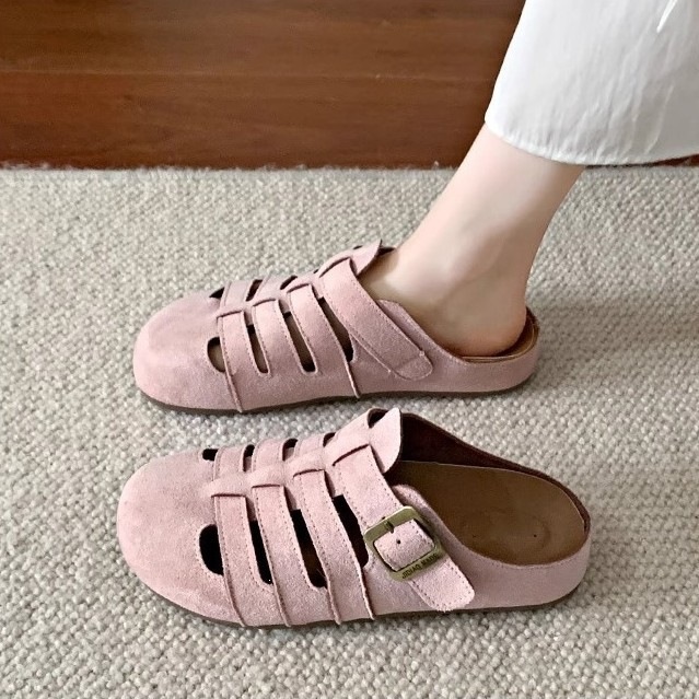 Zapatos de jaula de cerdo Bocken mujeres 2026 con un pie de calzado hueco con cabeza de bolsa de medio zapatillas de moda de alta calidad
