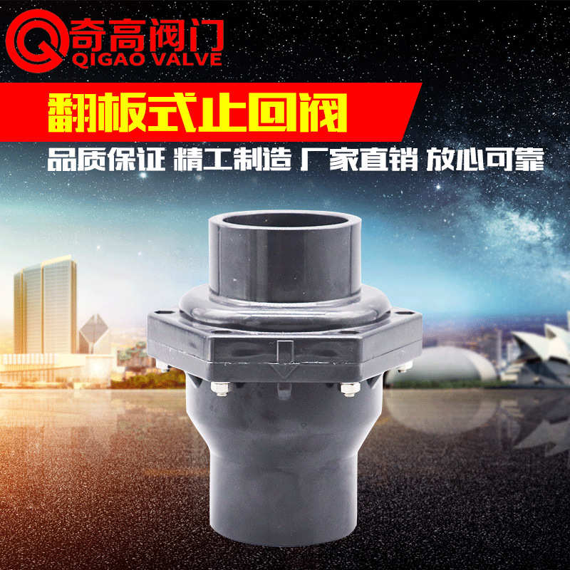 厂家直销翻板式止回阀 PVC塑料阀门 单向止回阀DN40