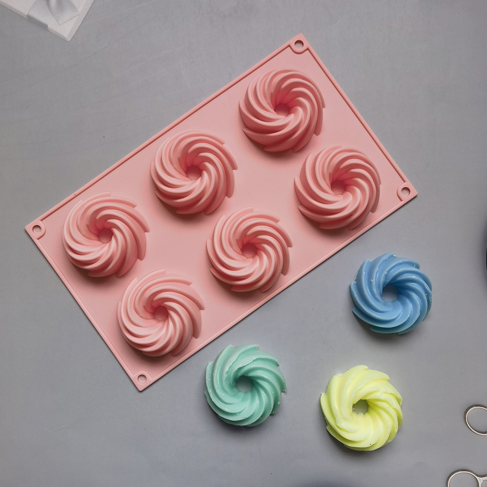 6 espirales 184 molde de silicona pastel helado pudín molde de postre jabón utensilios