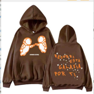 Cross-border Hot Selling New Fashion Cosmic Double Astronaut Hooded Loose Top Cross-border Casual Sports Sweater for Men and Women