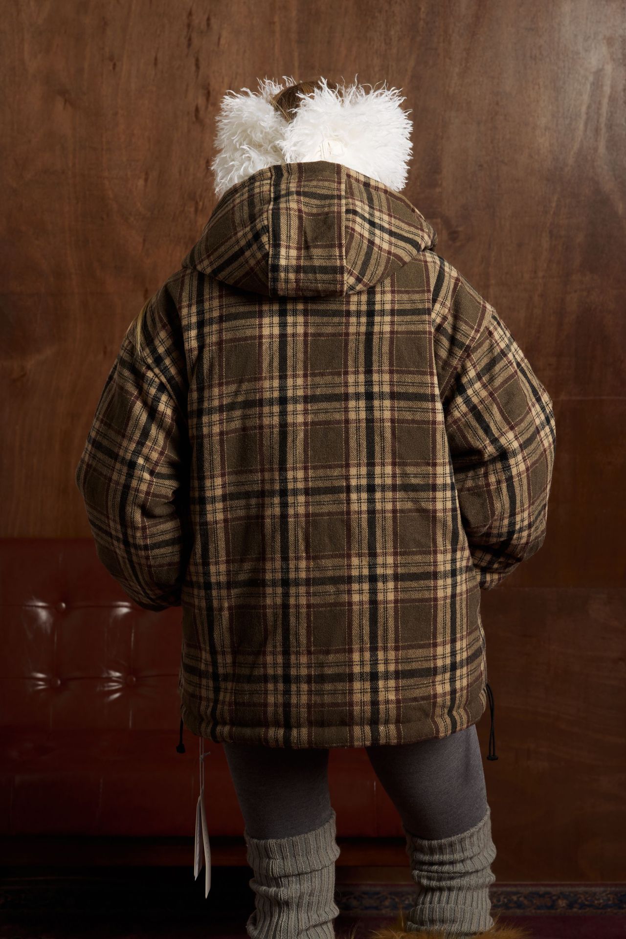 "Giacca unisex reversibile a quadri – Cappotto invernale oversize con cappuccio (fodera trapuntata, doppio uso, stampa a quadri vintage, tasche foderate in pile)"_voghion.com