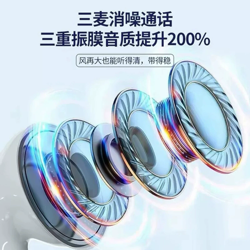 Беспроводная Bluetooth-гарнитура Huaqiangbei 2-го, 3-го, 4-го и 5-го поколений с пропусканием шума, сверхдлительный срок службы аккумулятора, совместима с Apple и Android Pro
