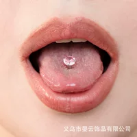 Многоцветный цветной бриллиант титановая сталь цепляющая циркон 1.6mm толстая резьбовая игла языка пирсинг язык ювелирные изделия трансграничный спот оптом