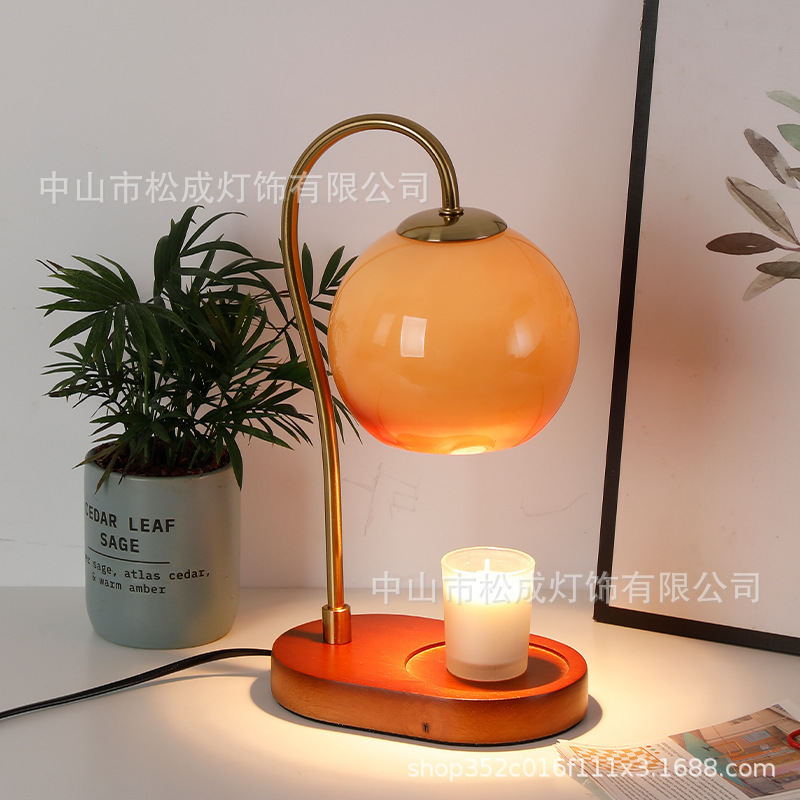 Lily of the valley aromatherapy lamp wax melting lamp French retro bedroom bedside lamp home decoration atmosphere lamp without fire fragrance table