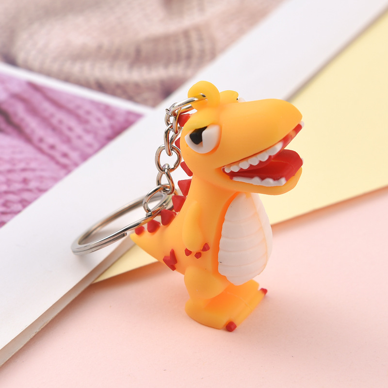 Llavero de goma suave con diseño de dinosaurio de dibujos animados, colgante para estudiantes, regalo pequeño para festivales y eventos, imagen creativa image 9
