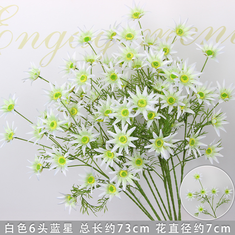 Bodas de flores de seda de imitación blanca flores falsas decorativas floral sala de bodas floral hogar ramo único camino de introducción de flores