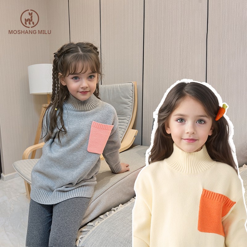 Suéter para niños otoño y invierno nuevo tipo de suéter para niños y niñas largo