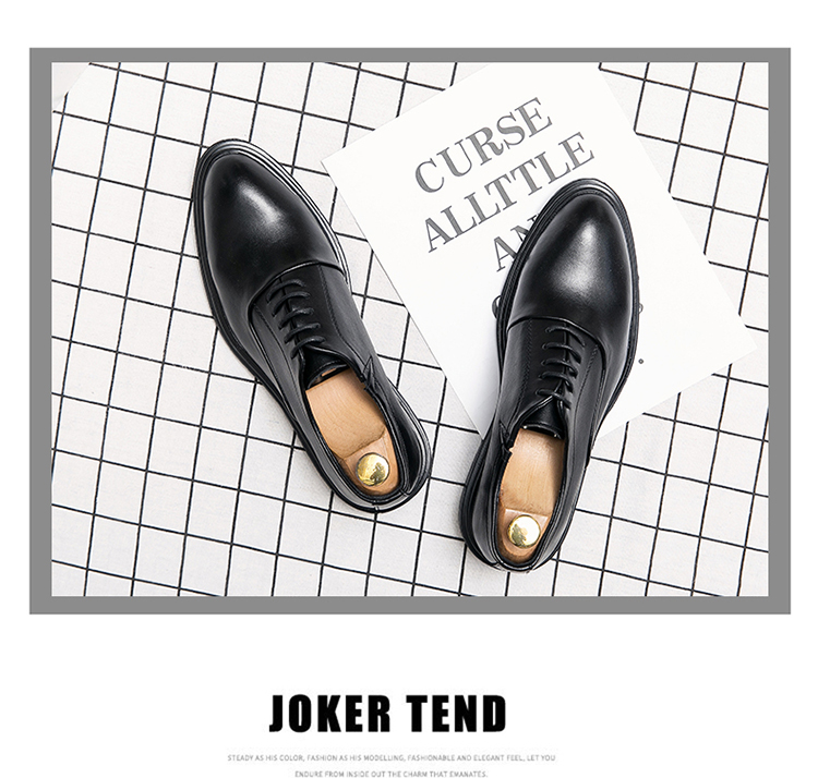 ShoeVault Large Size Men's Leather 2025 New Spring British Business Formal Groom Wedding Brown Pointed Derby Shoes_voghion.com