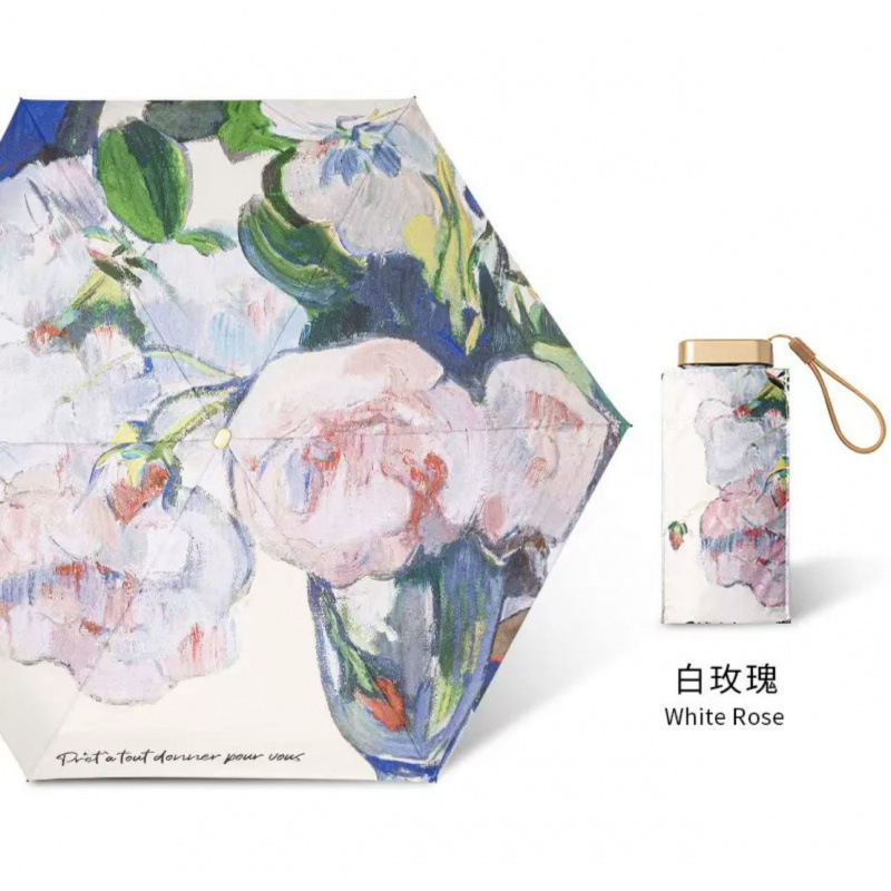 抗 UV 日傘フラット 40% off 超軽量ポータブルコンパクト日焼け止め傘女性の折りたたみ日傘在庫あり|undefined