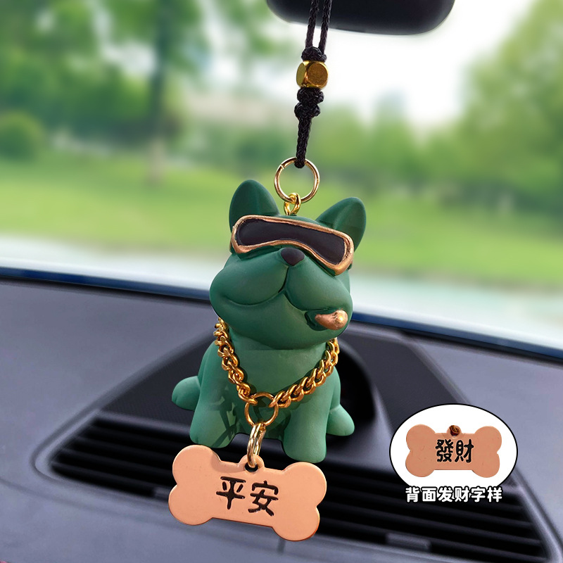 Оригинальная вешалка для автомобиля Chao Cool Bulldog, зеленая