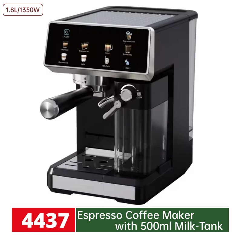 2025 Smart Digital Home Milk Tank Italian Coffee Machine Fully Automatic Double Boiler Steam Portable Italian Coffee Machine