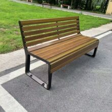 铝合金户外公园椅长椅公园小区靠背座椅防腐塑木铸铝休息庭院长凳