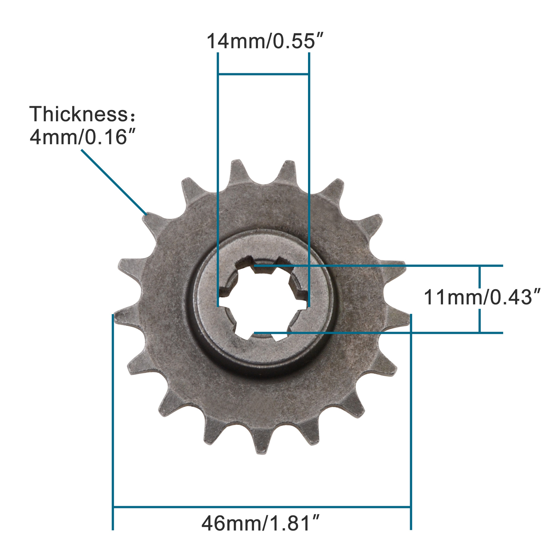 GOOFIT 17-tooth reduction gearbox Reduction Gear Fit 2 stroke 47cc 40-6 / 49cc 44-6 off-road vehicle