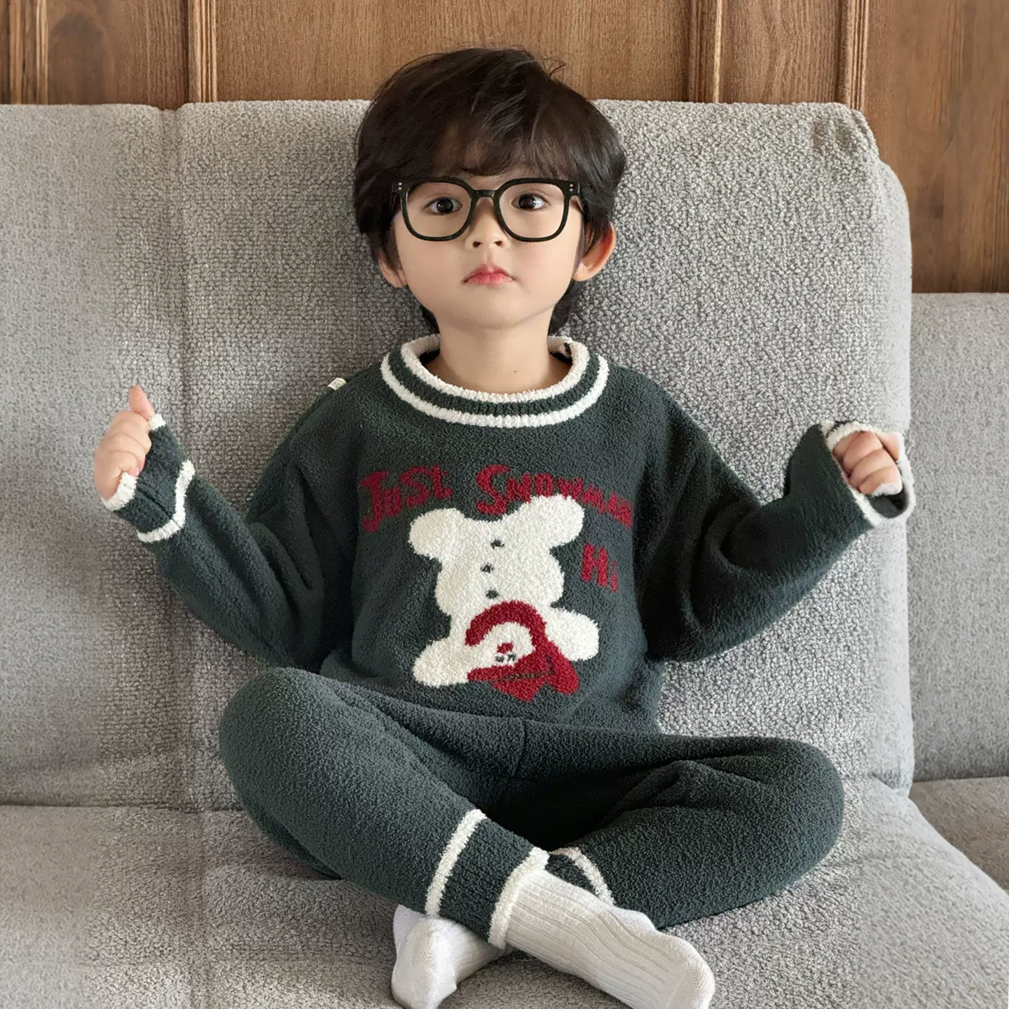 男童睡衣秋冬2025新儿童家居服套装男童女童珊瑚绒保暖睡衣A类