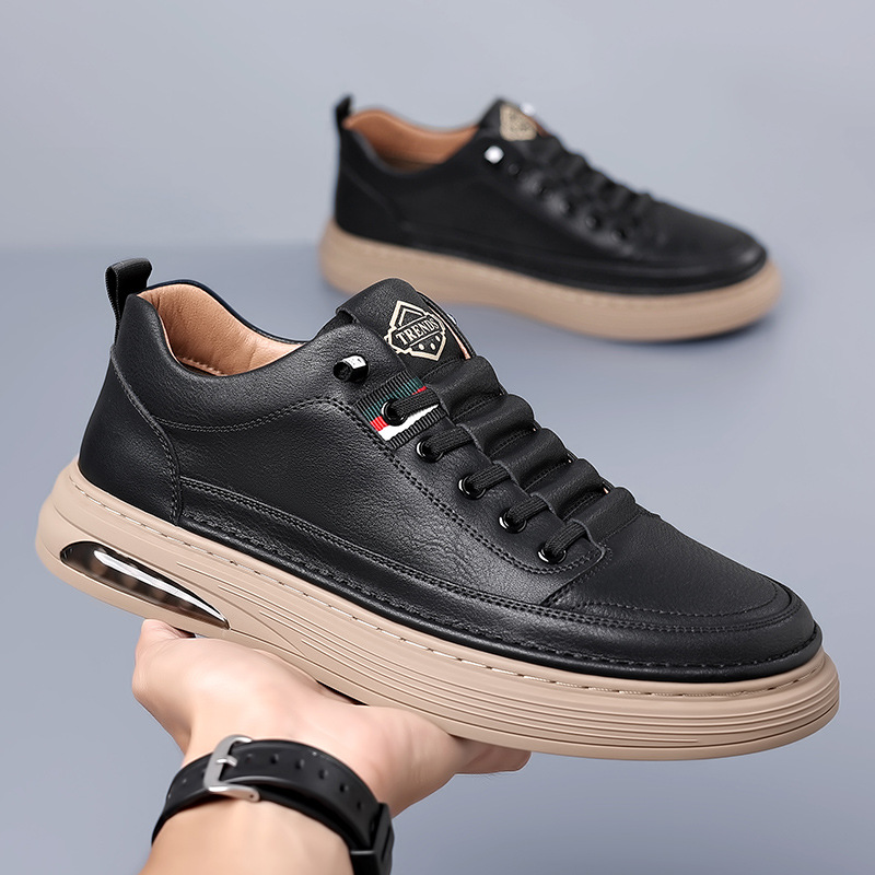 2025 nuevas zapatillas de deporte para hombre, tendencia de piel de vaca, plataforma de todo fósforo, zapatos casuales transpirables, zapatos deportivos para hombres, al por mayor