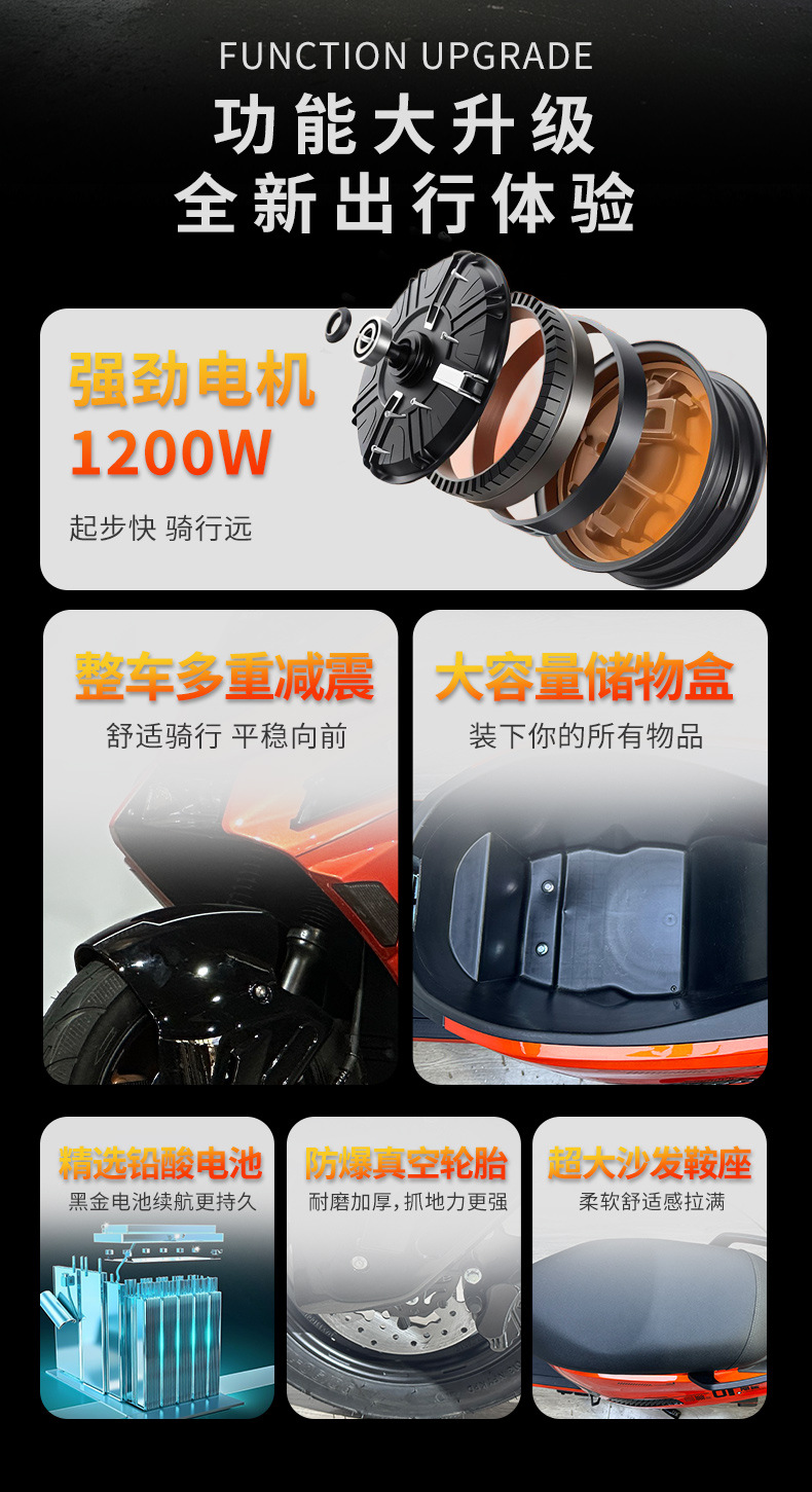 Cross-Border Nuclear Explosion Electric Vehicle 72V Adult High-Performance Electric Motorcycle Battery Vehicle High-Speed Pedal Electric Motorcycle Super Long