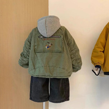 儿童棉服冬季派克服羊羔毛内里外套新款男女童保暖加厚中长款棉衣