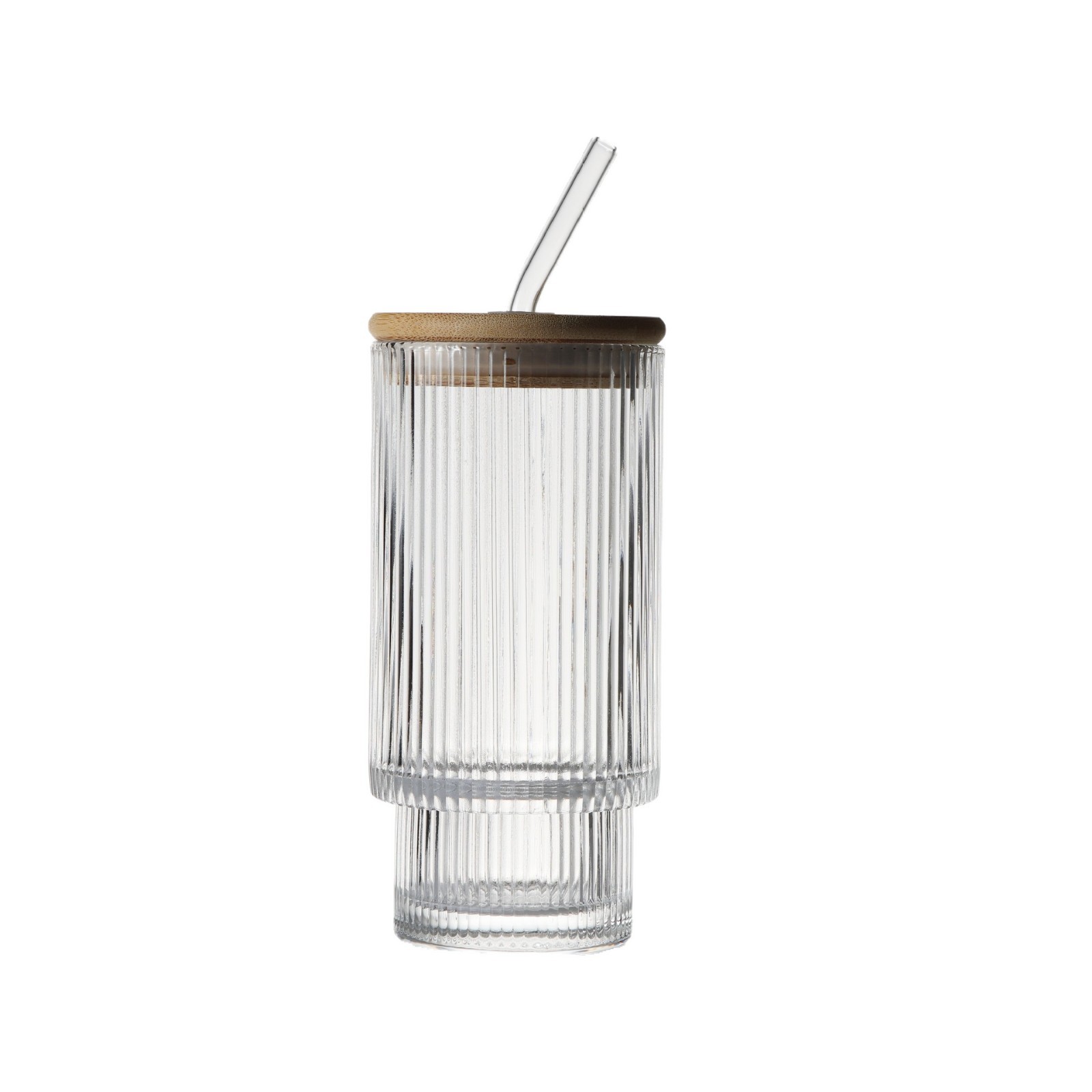 Vaso de vidrio a rayas verticales simple al por mayor taza de bebidas de gran capacidad vintage casera creativa taza de jugo de leche