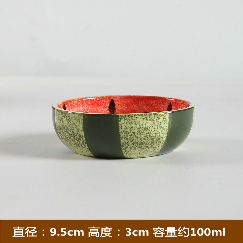 3.7inch 손으로 그린 수박 둥근 그릇 접시/조각