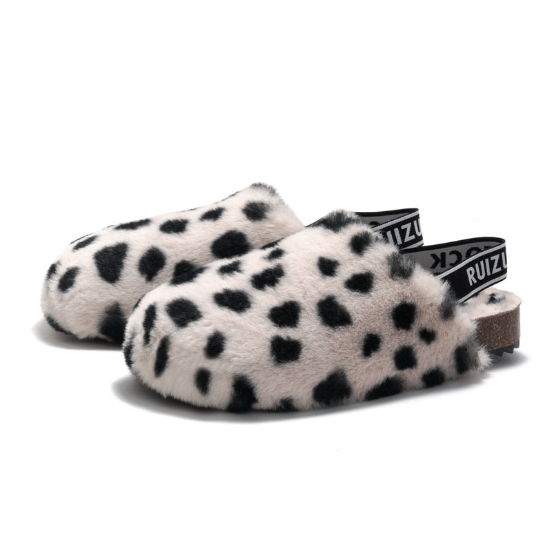 RUIZUSTOCK Sandali con punta in sughero da donna autunno inverno, pantofole in peluche, scarpe in cotone alla moda per genitori e figli, calde_voghion.com