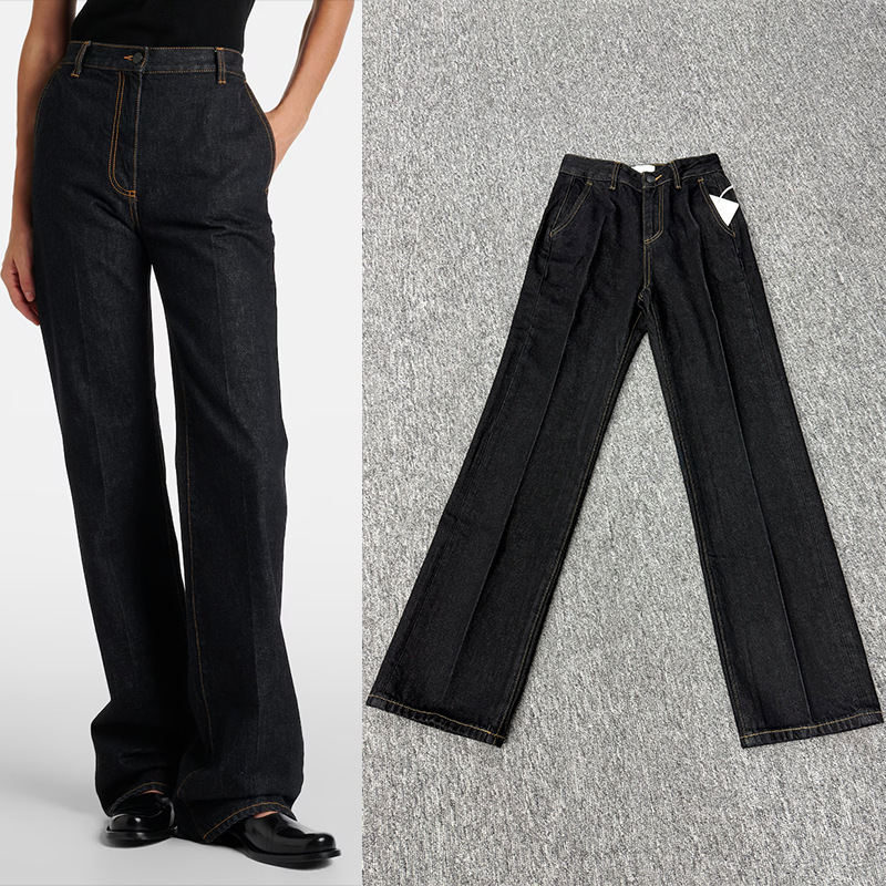 The Black High-Waisted Straight-Leg Loose Casual Versatile Wide-Leg Jeans for Women, Solid Color, European and American Style, 2026 Model The Black High-Waisted Straight-Leg Loose Casual Versatile Wide-Leg Jeans for Women, Solid Color, European and American Style, 2026 Model