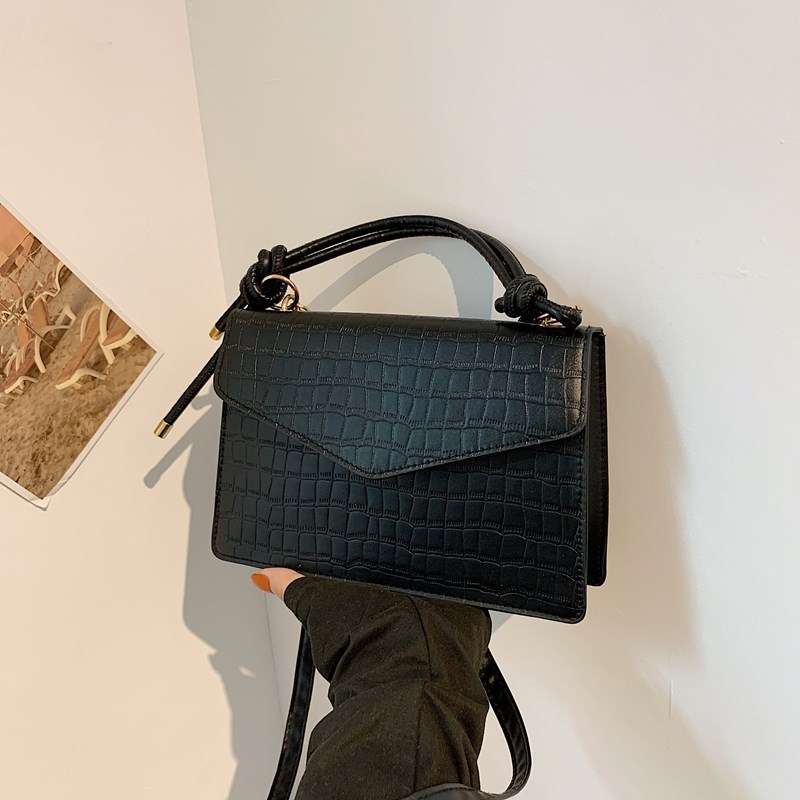 Bolso de alta sensación para mujeres 2024 nuevo retro bolso de hombro estampado de piedra pequeño bolso cuadrado ocio mochila de viaje