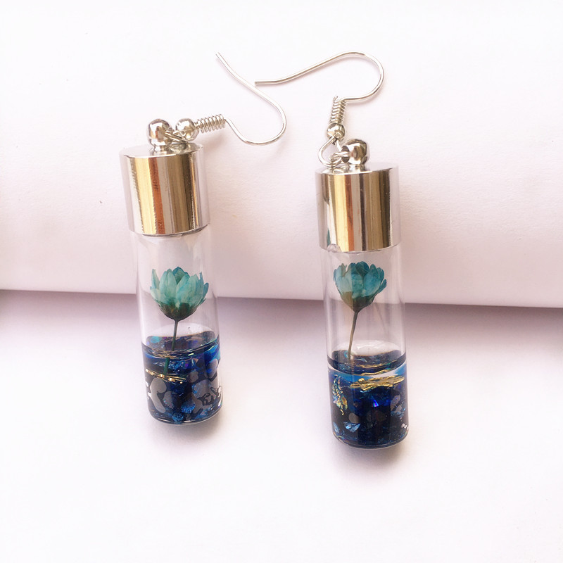 Date Occasion 1 Pair Sweet Flower Glass Women's Drop Earrings
