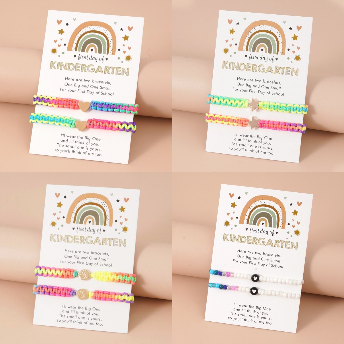 Amazon colorful rope parent-child bracelet suit Mother's Day parent-child love rainbow rope woven bracelet adjustable