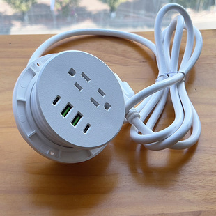 Specially Designed for Cross-Border American Standard Round Embedded Office Desk Socket 20W Fast Charging USB Round Concealed American Standard Socket