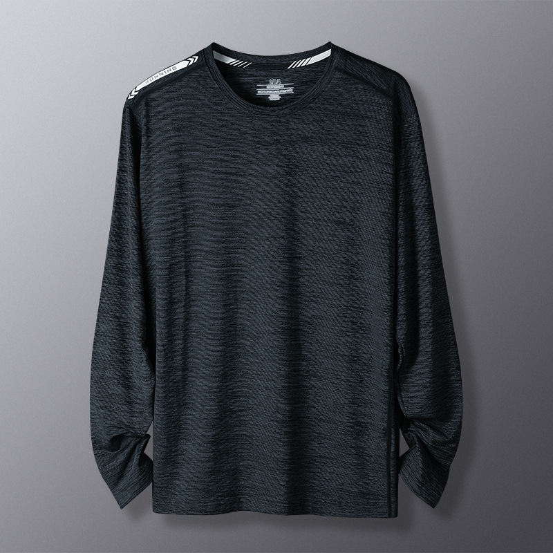 Camiseta deportiva de mangas largas para hombres secos rápidos sueltos de cuello redondo entrenamiento de tiro de baloncesto ropa de primavera chaqueta de fitness