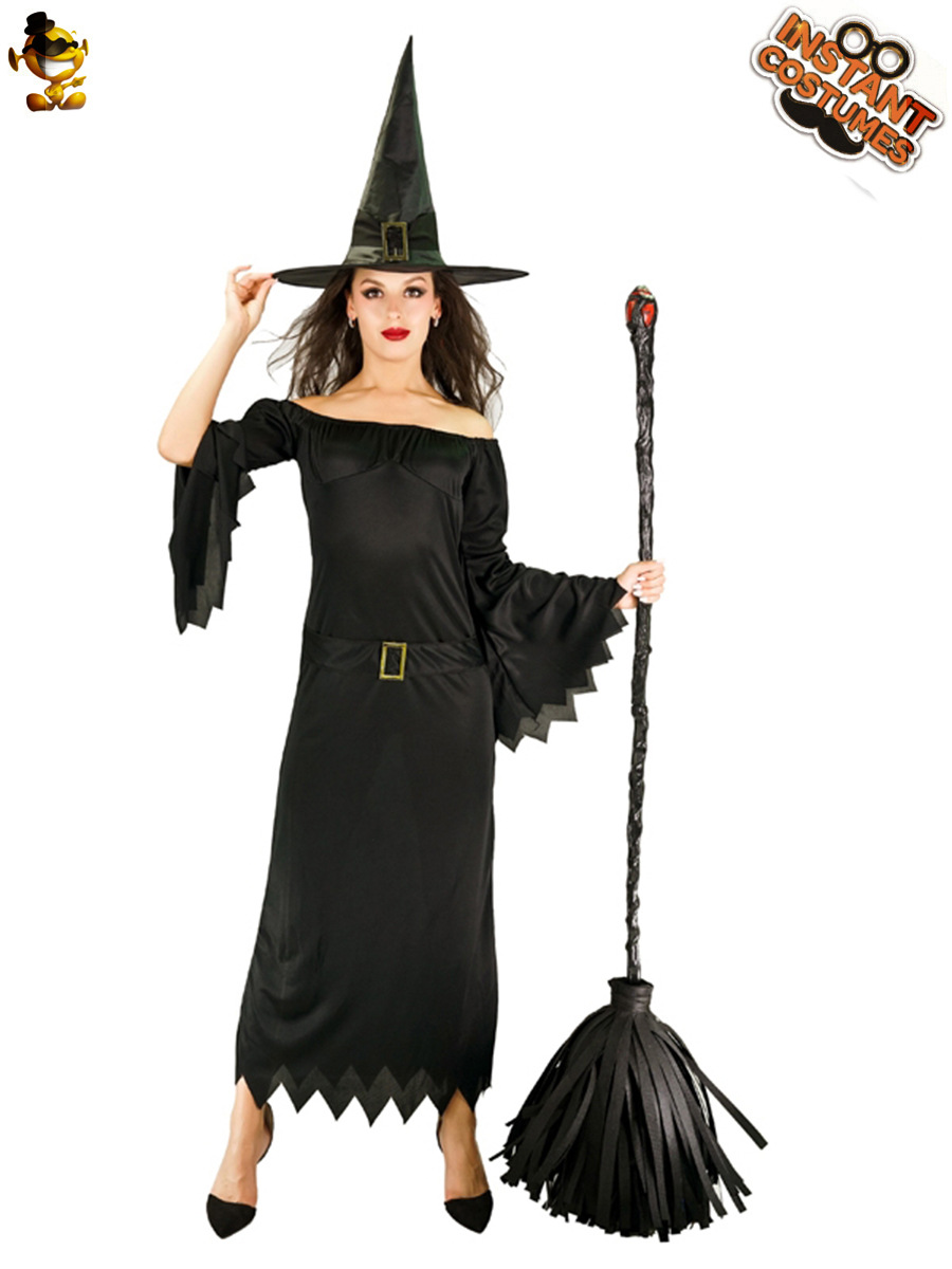 Disfraz de bruja fuera del hombro de las mujeres adultas disfraz de fiesta de halloween disfraz de mascarada