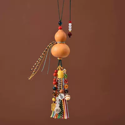 Chinese-Style Gourd Hand-Woven Cotton Rope Car hanging - good-luck-gourd-car-hanger-green-model