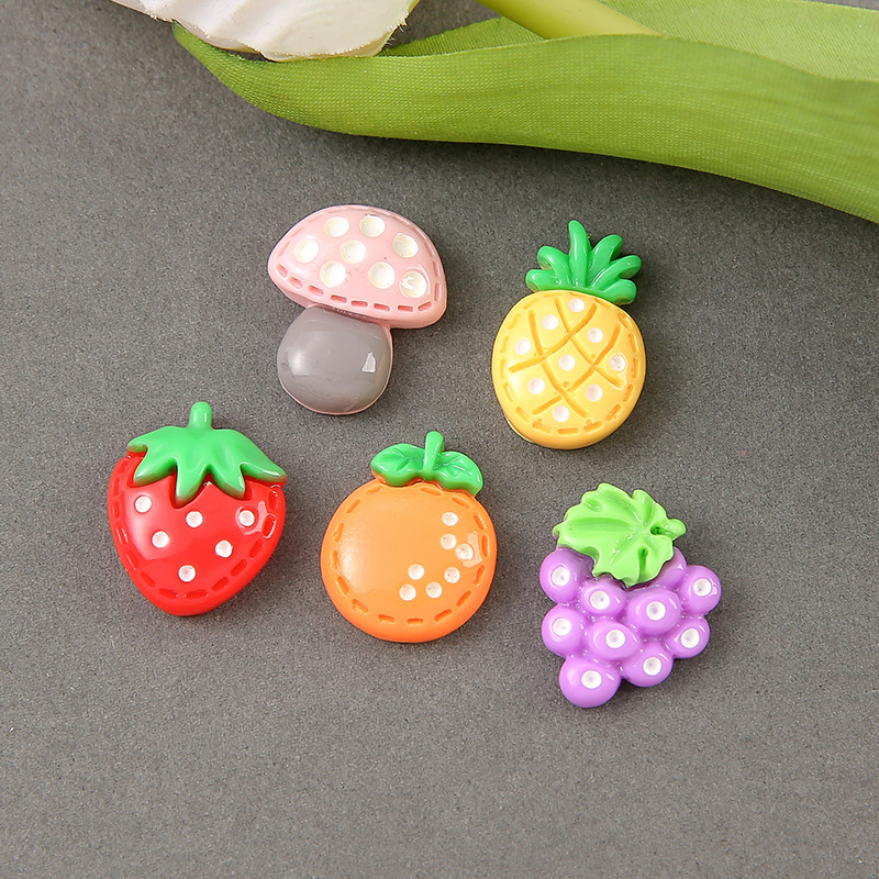 New Cute Fruit Resin Accessories DIY Mobile Phone Case Car Ornaments Hairpin Hole Shoes Stationery Box Refrigerator Sticker